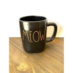 Rae Dunn MEOW Mug NEW Halloween Black Orange Farmh